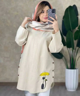 تونیک گلدوزی الیاف طبیعی زنانه ارسال فوری