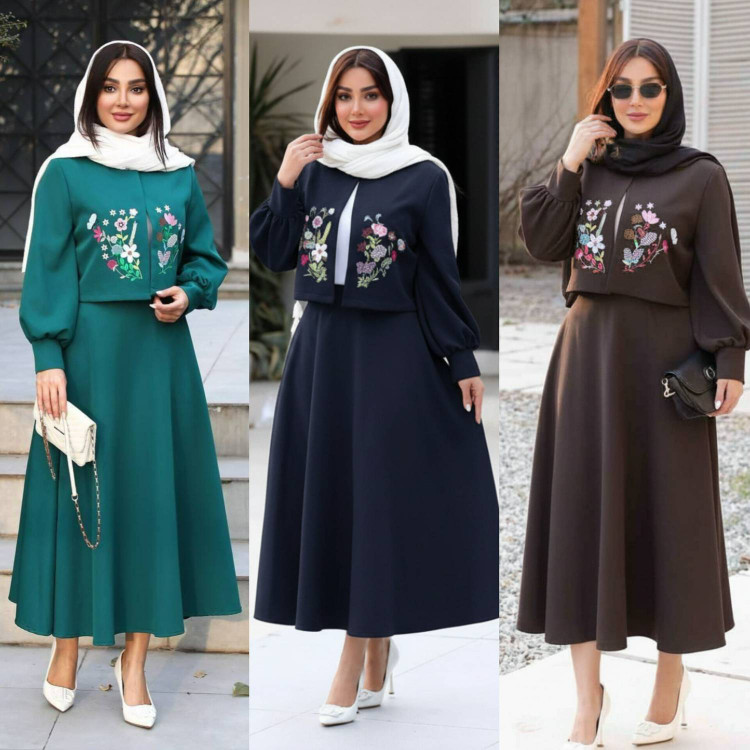 ست شومیز دامن زنانه گلدوزی شده
