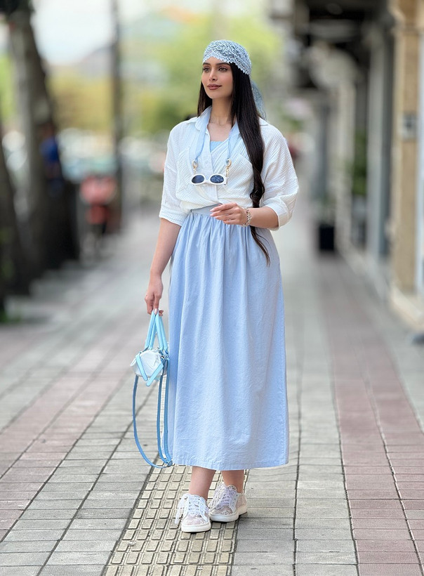 دامن لینن استایل اسپرت زنانه - فروشگاه راشین سی تی