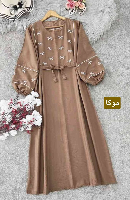 پیراهن -کفتان بلند زنانه گلدوزی پاپیون - فروشگاه راشین سیتی