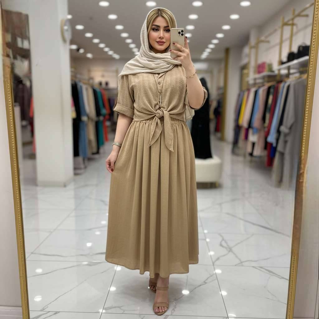 شومیز کوکدوزی و دامن شانتون زنانه فریسایز تا۴۸ - فروشگاه راشین سیتی