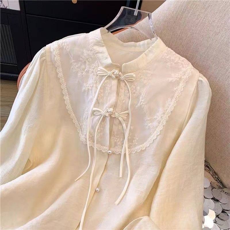 شومیز خاص زنانه با گلدوزی دور یقه