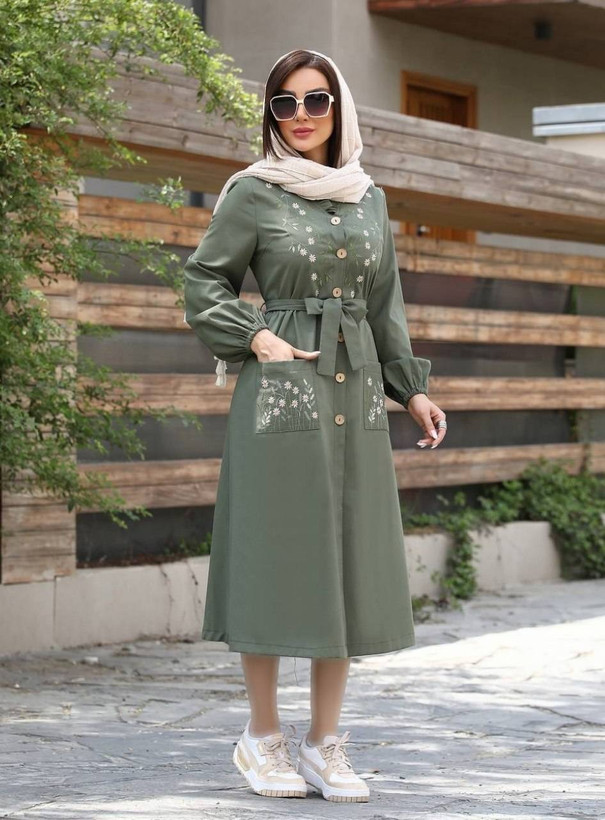 مانتو شانتون گلدوزی زنانه