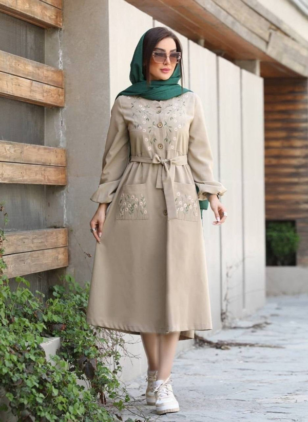 مانتو شانتون گلدوزی زنانه
