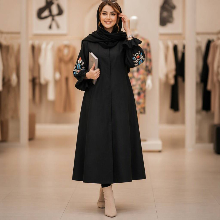 مانتو بلند زنانه مازراتی دکمه مخفی