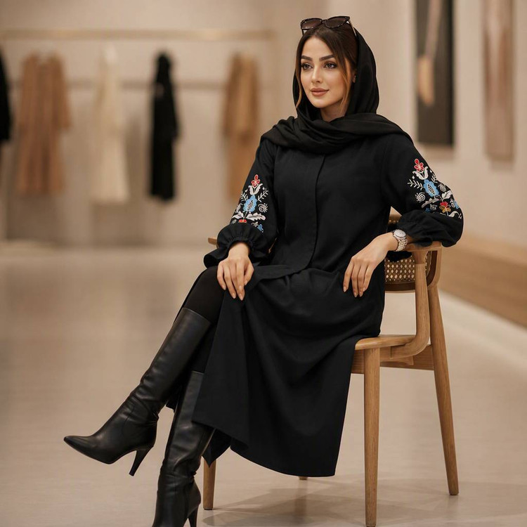 مانتو بلند زنانه مازراتی دکمه مخفی