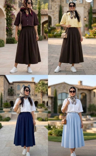 دامن پر چین کتان زارا زنانه