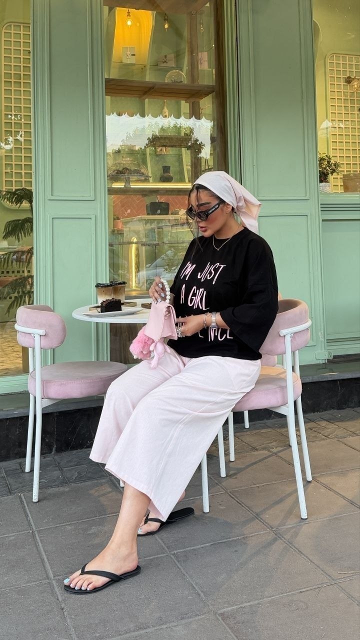 ست تیشرت شلوار اسکارف زنانه