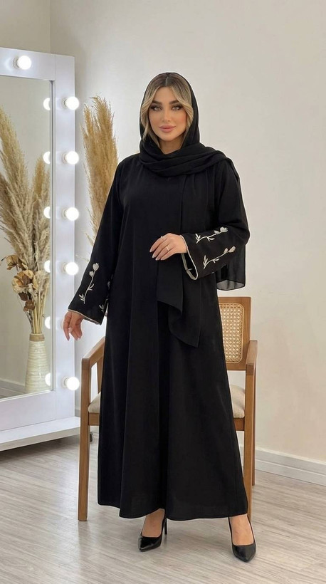 عبا الیزه مشکی زنانه فریسایز