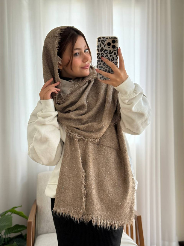 خرید عمده شال پاییزه بوکله پولکی